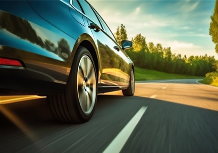 Car driving on highway